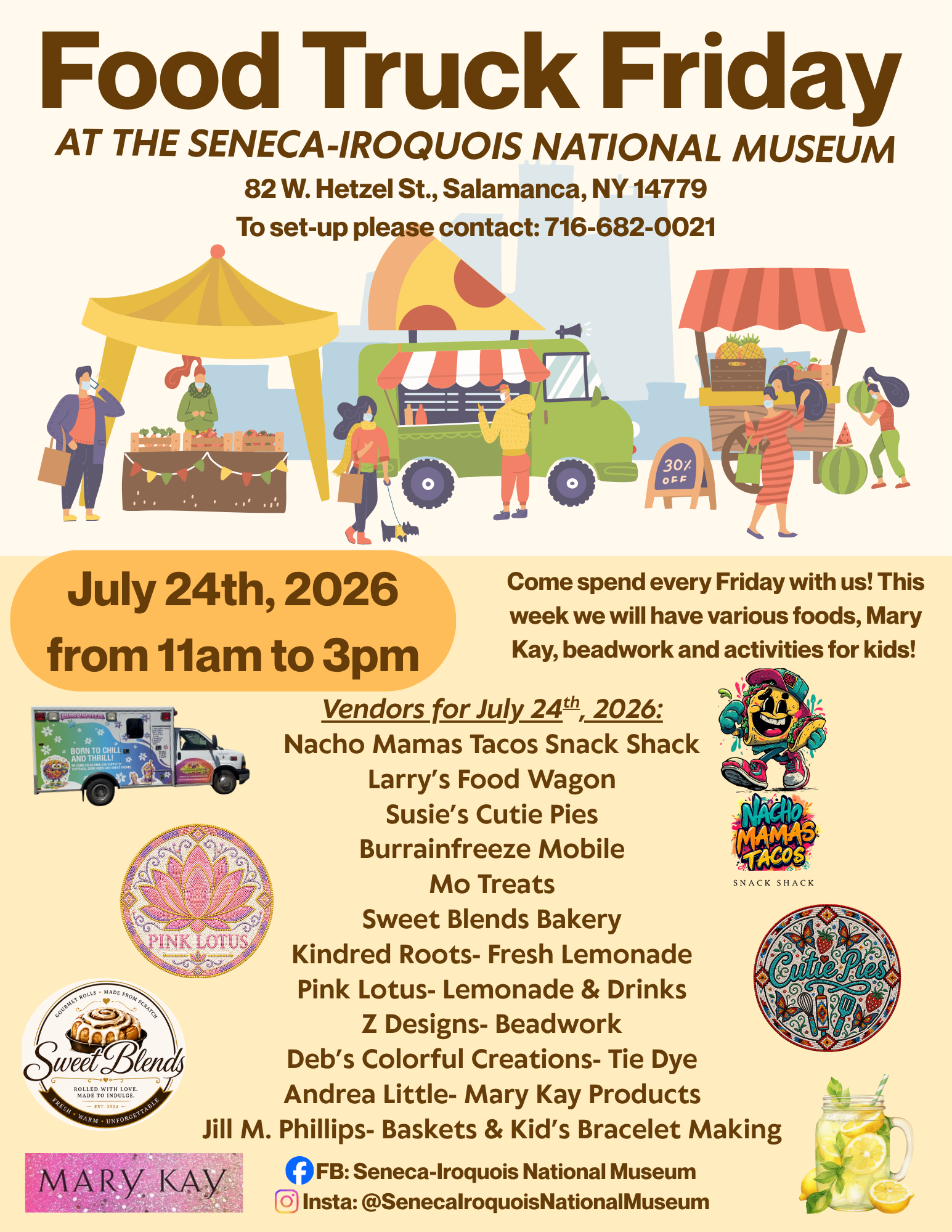 food truck friday event at the Seneca Iroquois Museum in Salamanca, NY for the Seneca Nation